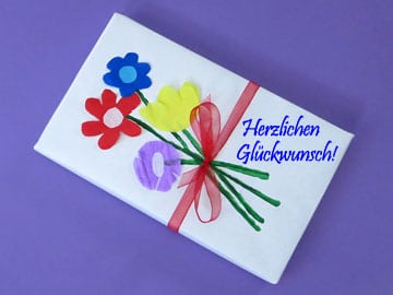 Geschenke verpacken Blumen