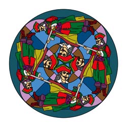 Mandalas Pirat mit Schwert