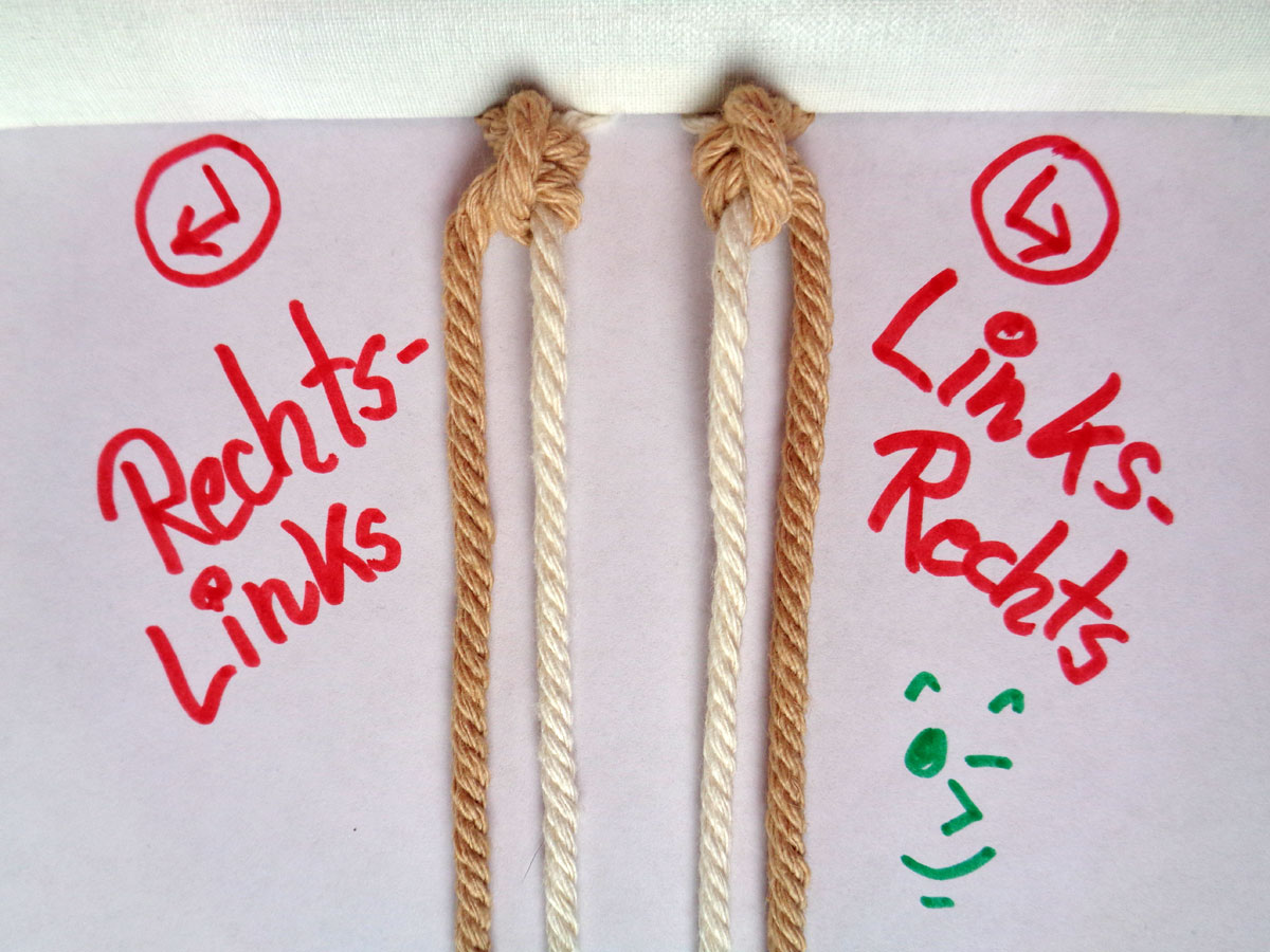 Freundschaftsbänder: Rechts-Links- & Links-Rechts-Knoten