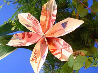 Ohne geld falten draht blume Geldscheine falten