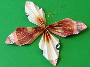 Als schmetterling geld Geldscheine falten