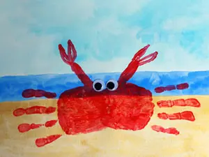 Krabbe aus 2 Handabdrücken