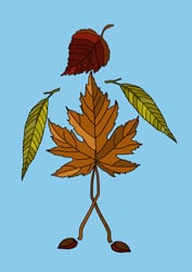 Malvorlage Blatt-Mann