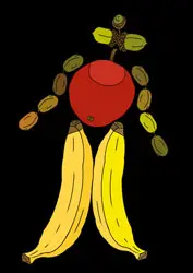 Malvorlagen - Bananen Figur