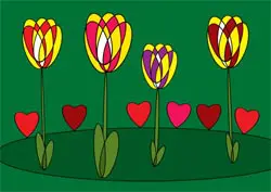 Blumen mit Herzen