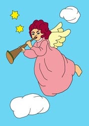 Malvorlage Engel mit Trompete