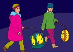 Ausmalbilder - Laterne