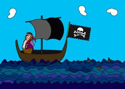 Ausmalbilder Piratenschiff