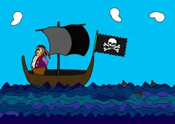 Ausmalbilder Piratenschiff