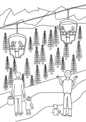 Malvorlagen - Seilbahn