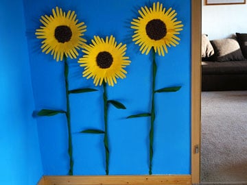 Sonnenblumen als Wand-Deko